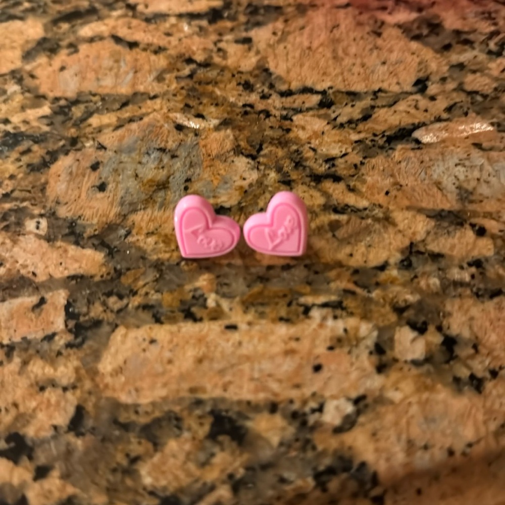 Pink Heart “Love” Earrings